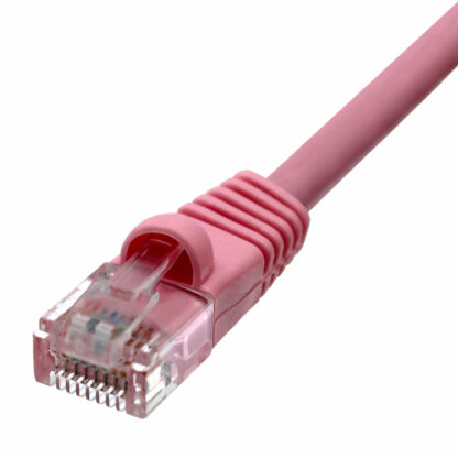 CAT 5e Patch Cable, UTP Stranded, Flush Molded Boots, Pink