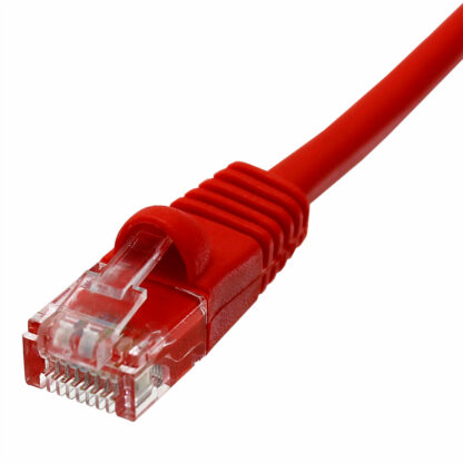 CAT 5e Patch Cable, UTP Stranded, Flush Molded Boots, Red