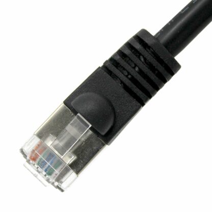 CAT 6 Shielded Patch Cable, STP Stranded, Flush Molded Boots, Black