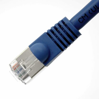CAT 6 Shielded Patch Cable, STP Stranded, Flush Molded Boots, Blue