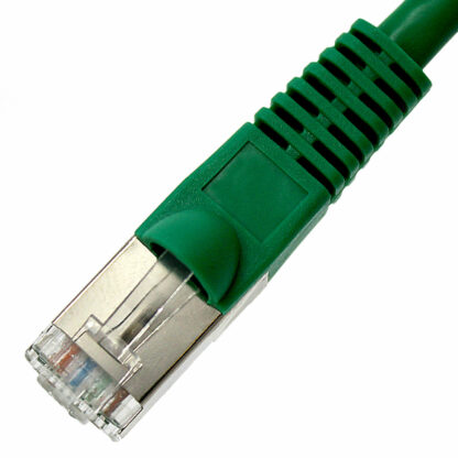 CAT 6 Shielded Patch Cable, STP Stranded, Flush Molded Boots, Green