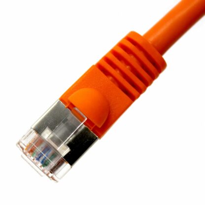CAT 6 Shielded Patch Cable, STP Stranded, Flush Molded Boots, Orange