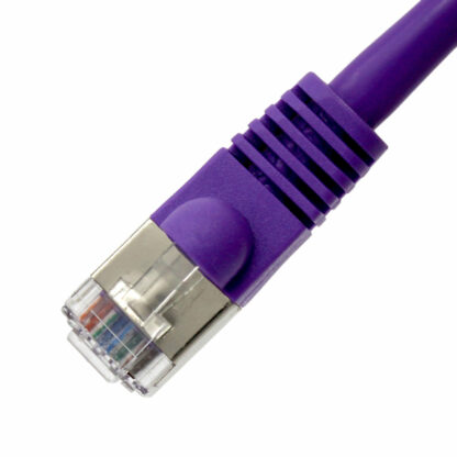 CAT 6 Shielded Patch Cable, STP Stranded, Flush Molded Boots, Purple