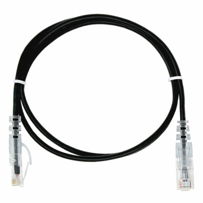 CAT 6 Slim Patch Cable, UTP Stranded, Finger Boot, Black