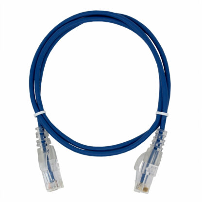 CAT 6 Slim Patch Cable, UTP Stranded, Finger Boot, Blue