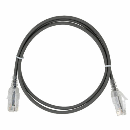 CAT 6 Slim Patch Cable, UTP Stranded, Finger Boot, Gray