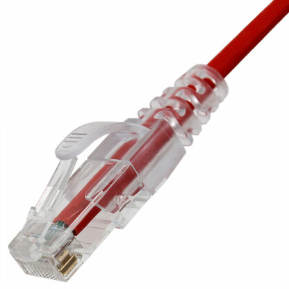 CAT 6 Slim Patch Cable, UTP Stranded, Finger Boot, Red - Image 5