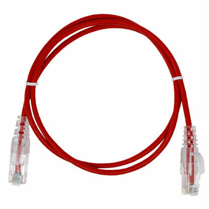 CAT 6 Slim Patch Cable, UTP Stranded, Finger Boot, Red