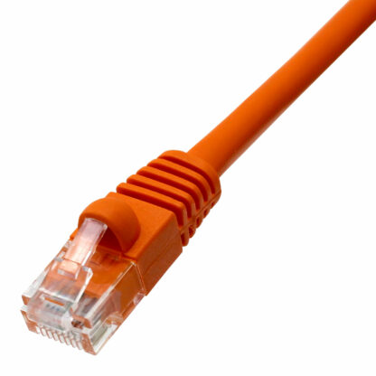 CAT 6A Patch Cable, UTP Stranded, Flush Molded Boots, Orange