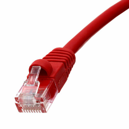 CAT 6A Patch Cable, UTP Stranded, Flush Molded Boots, Red