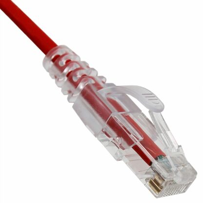 CAT 6A Slim Patch Cable, UTP Stranded, Finger Boot, Red