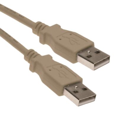 USB 2.0 A Male to A Male, 28/28AWG, PVC Beige, Molded, 3ft