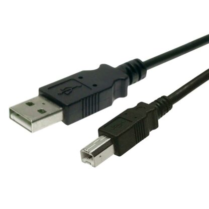 USB 2.0 A Male to B Male, 28/28AWG, PVC Black, Molded