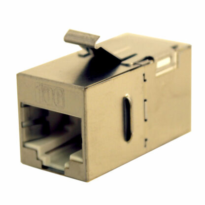 High-Performance Cat6A Keystone Modular Feed-Thru Coupler, 8P8C, Shielded