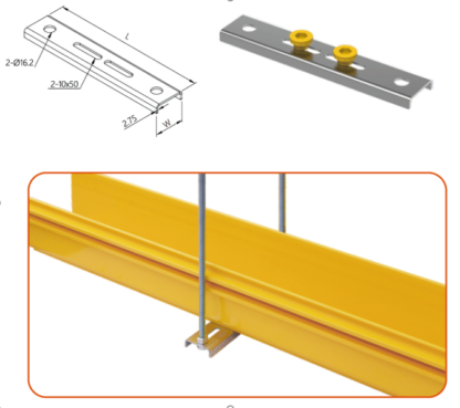 Hanging Bar for 120mm Fiber Duct - Image 3