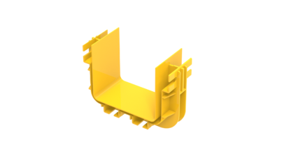 Connector for joining 120mm Fiber duct channel, yellow