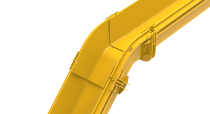 45° external riser for joining 120mm Fiber duct channel, yellow - Image 2