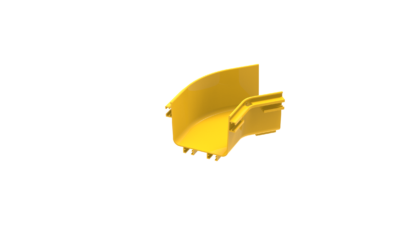 45° horizontal elbow for joining 120mm Fiber duct channel, yellow