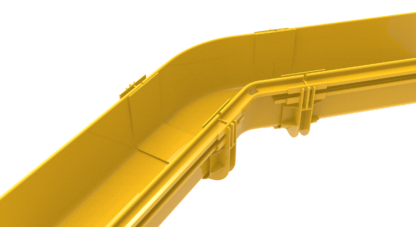 45° horizontal elbow for joining 120mm Fiber duct channel, yellow - Image 2