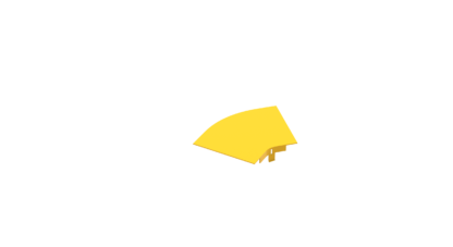 Top cover for 45° 120mm horizontal elbow, yellow