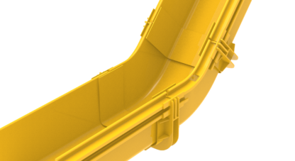 45° internal riser for joining 120mm Fiber duct channel, yellow - Image 2