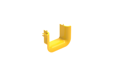 Trumpet connector for 120mm Fiber duct channel, yellow