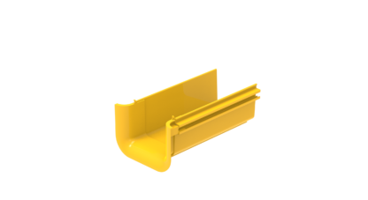 Trumpet connector for 120mm Fiber duct channel, yellow - Image 2
