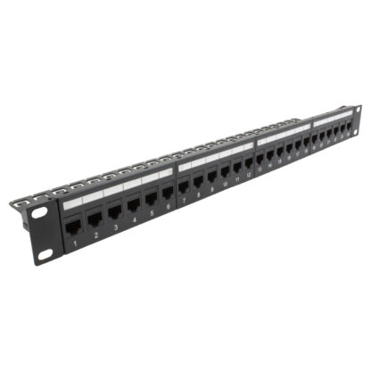 24 Port High Density 1U loaded CAT6 Premium coupler panel with one wire management bar