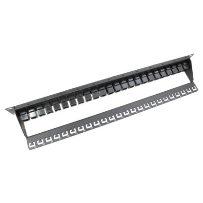 24 Port High Density 1U loaded CAT6 Premium coupler panel with one wire management bar - Image 2