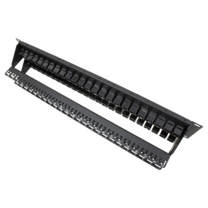 48 Port High Density 2U loaded CAT6 Premium coupler panel with two wire management bars - Image 2