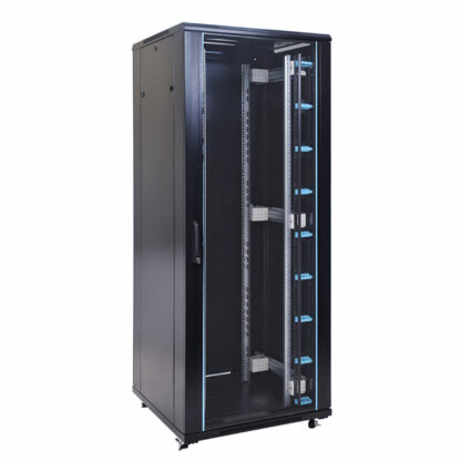 MRRFNSS Series Network Server Cabinet, Glass front and solid rear door