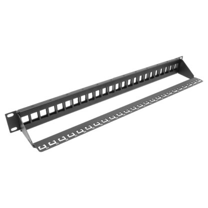 24 Port High Density 1U unloaded keystone panel with one wire management bar - Image 2