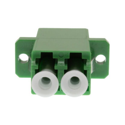 Adapter LC/APC to LC/APC Duplex Multi-Mode, Plastic Body with Flange, 10GIG OM3/OM4, Aqua Blue, SC Foot Print, Fiber Optic Adapter. - Image 2