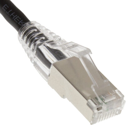 CAT 6A Shielded Patch Cable, STP Stranded, Finger Boot, Black