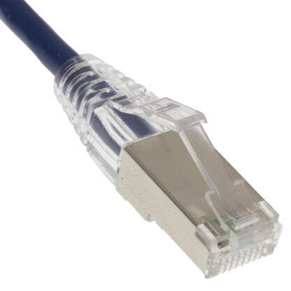 CAT 6A Shielded Patch Cable, STP Stranded, Finger Boot, Blue