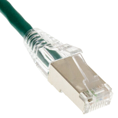 CAT 6A Shielded Patch Cable, STP Stranded, Finger Boot, Green