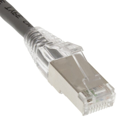 CAT 6A Shielded Patch Cable, STP Stranded, Finger Boot, Gray