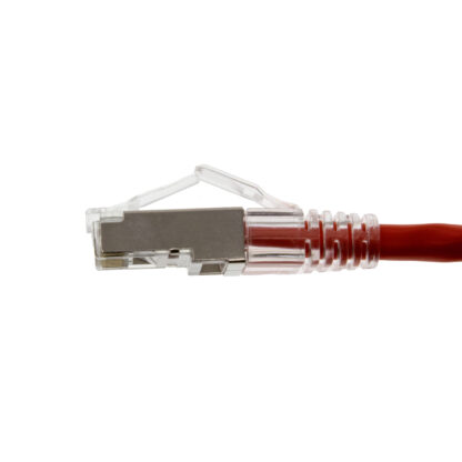 CAT 6A Shielded Patch Cable, STP Stranded, Finger Boot, Red - Image 3