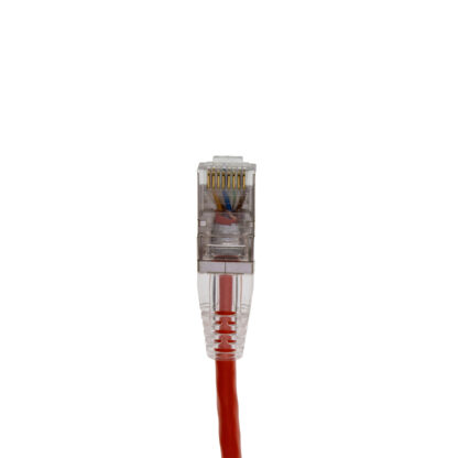 CAT 6A Shielded Patch Cable, STP Stranded, Finger Boot, Red - Image 2