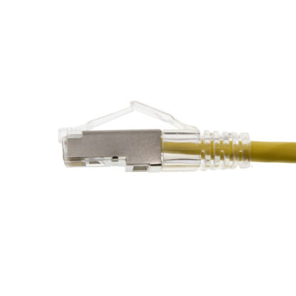 CAT 6A Shielded Patch Cable, STP Stranded, Finger Boot, Yellow - Image 2