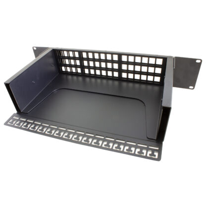 48 Port High Density 2U unloaded keystone coupler panel with Included wire management tray and custom sliding tray feature - Image 2