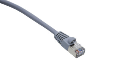 TAA CAT 5e Shielded Patch Cable, STP Stranded, Flush Molded Boots, Gray