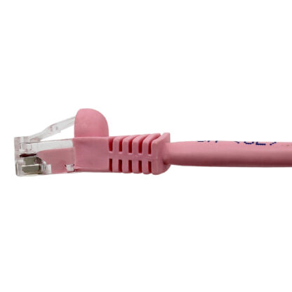 TAA CAT 6 Patch Cable, UTP Stranded, Flush Molded Boots, Pink - Image 2