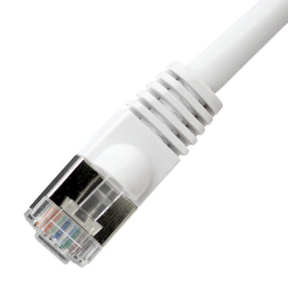 TAA CAT 6 Shielded Patch Cable, STP Stranded, Flush Molded Boots, White