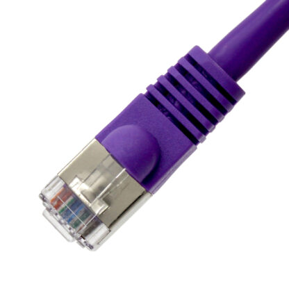 TAA CAT 6 Shielded Patch Cable, STP Stranded, Flush Molded Boots, Purple