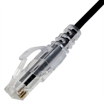 TAA CAT 6 Slim Patch Cable, UTP Stranded, Finger Boot, Black