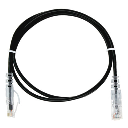 TAA CAT 6 Slim Patch Cable, UTP Stranded, Finger Boot, Black - Image 4