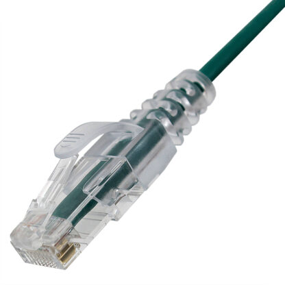 TAA CAT 6 Slim Patch Cable, UTP Stranded, Finger Boot, Green