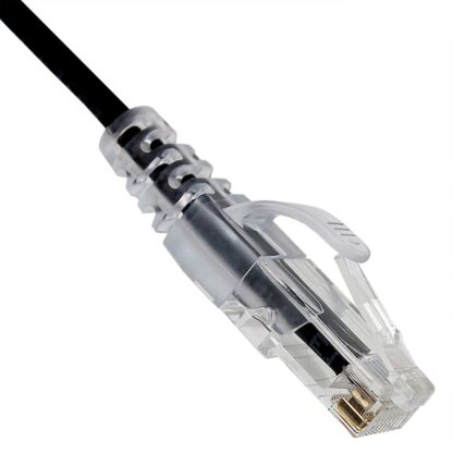 TAA CAT 6A Slim Patch Cable, UTP Stranded, Finger Boot, Black
