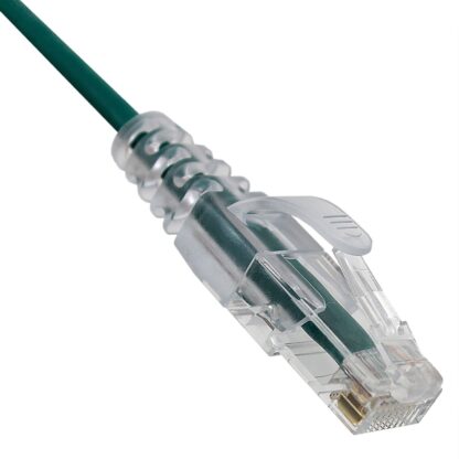 TAA CAT 6A Slim Patch Cable, UTP Stranded, Finger Boot, Green